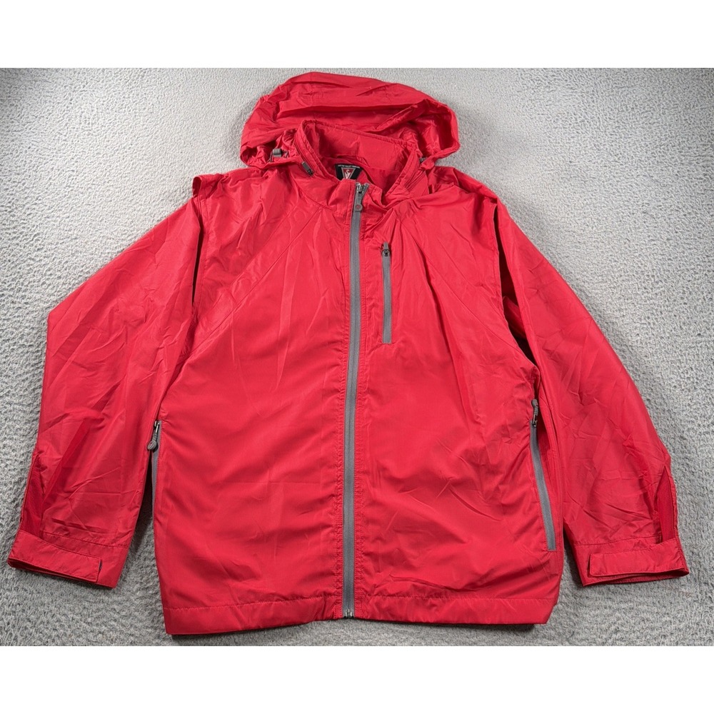 ScotteVest Tropiformer TEC Convertable Jacket Hood Vest Men Large Red Magnetic